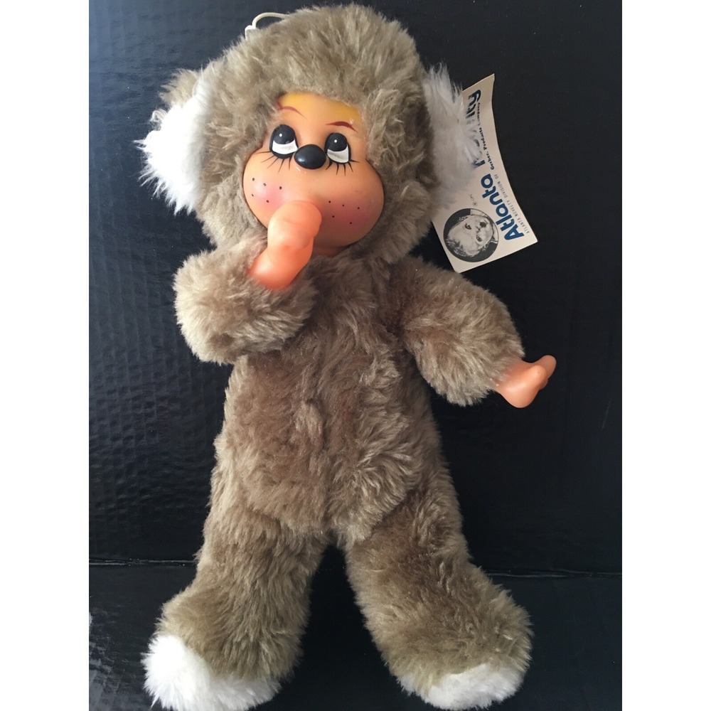 Vintage new NWT Gerber Atlanta Novelty Plush Thumb Sucking Rubber Face monkey